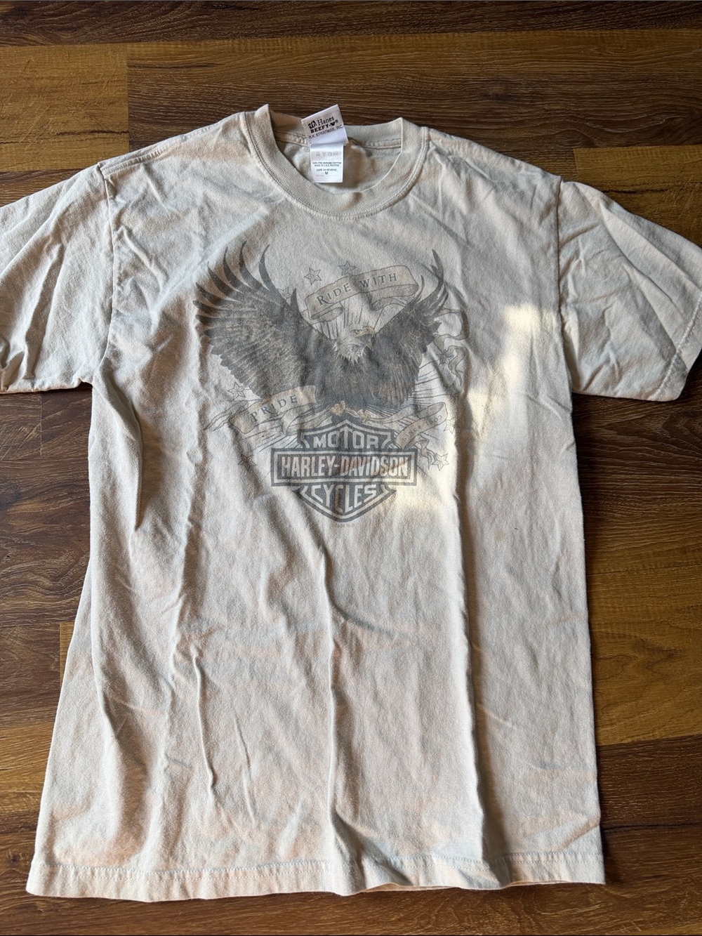Harley-Davidson Beige Short Sleeve Eagle Graphic Tee